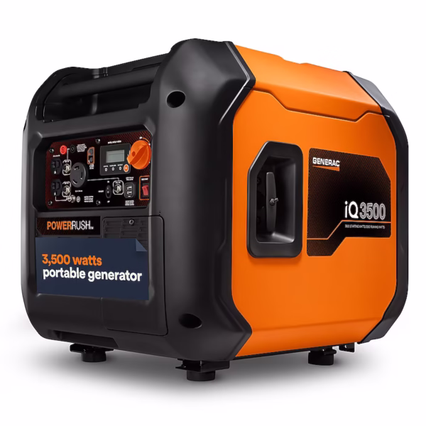 Generac iQ3500 Portable Inverter Generator 3500 Starting 3000 Running Watt Electric Start COsense