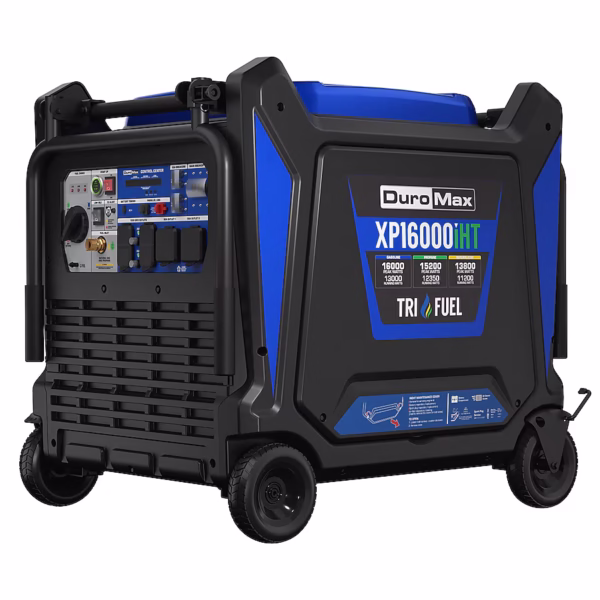 DuroMax XP16000iHT Tri Fuel Inverter Generator 16000 Starting Watts 13000 Running Watts Remote Start Gas Propane Natural Gas Portable Generator