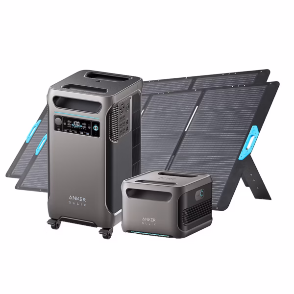 Anker SOLIX F3800 Portable Power Station 7680Wh 6000W Extra Battery 2x400W Solar Panels Included